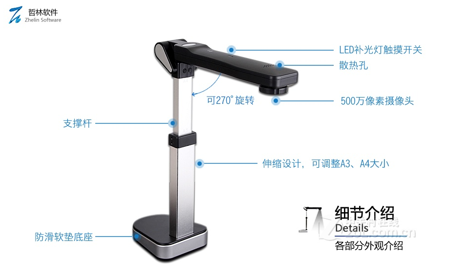 低碳高效辦公 首選哲林ZL-500A3高拍儀